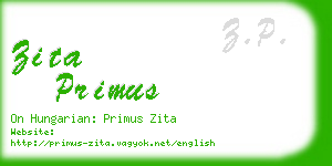 zita primus business card